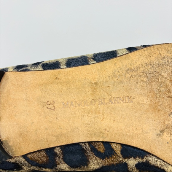 MANOLO BLAHNIK Leopard Pointed Flats - Picture 3 of 8